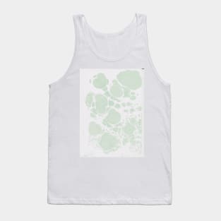 Ebru Paper Marbling Pastel Green Paint Spill Bubbles Tank Top